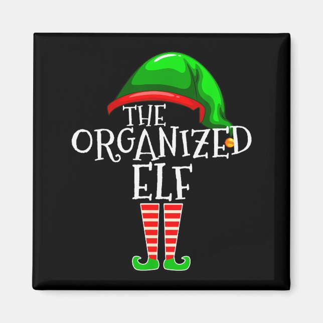 Organized Elf Group Matching Family Christmas  Magnet (Framsidan)