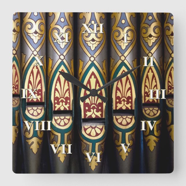 Organklocka - latinska siffror fyrkantig klocka (Framsida)