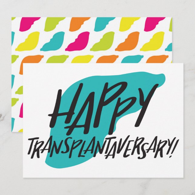 Organlever| Transplantaversary Two-sided Card Inbjudningar (Fram/baksida)