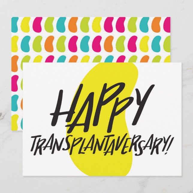 Organnjurar| Transplantaversary Two-sided Card Inbjudningar (Fram/baksida)