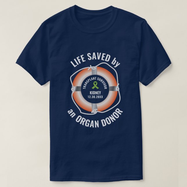 Organtransplantation Organdonator Nautisk traditio T Shirt (Design framsida)