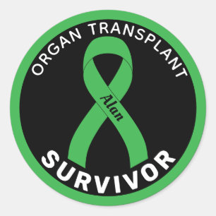 Organtransplantationsband Svart Runt Klistermärke