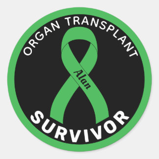 Organtransplantationsband Svart Runt Klistermärke