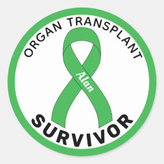 Organtransplantationsband Vit Runt Klistermärke