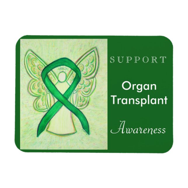 Organtransplantationskänslighet Ribbon Angel Magne Magnet (Horisontell)