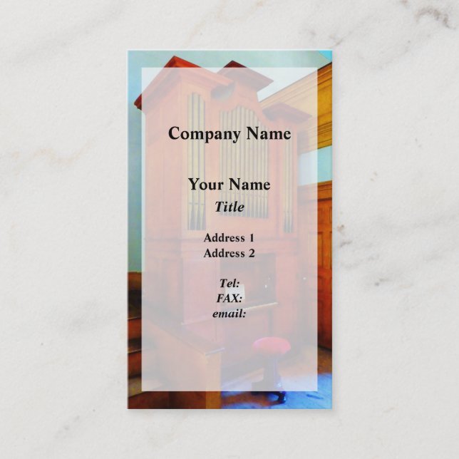 Orgel i kyrka visitkort (Framsida)