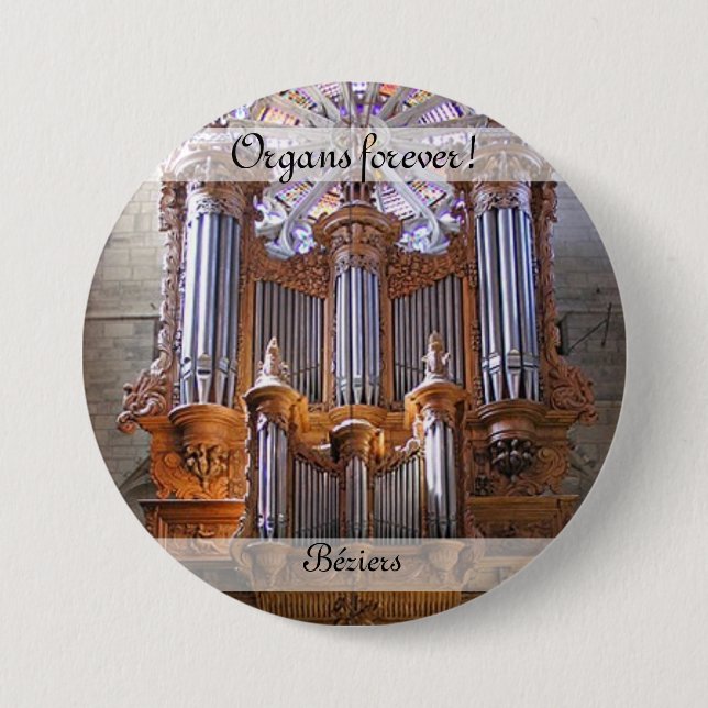Orglar för evigt! Béziers katedral-knapp Knapp (Framsida)