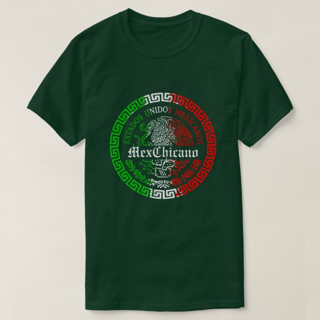 Orgullo Mexiicano Chicano anpassningsbar shirt T (Design framsida)