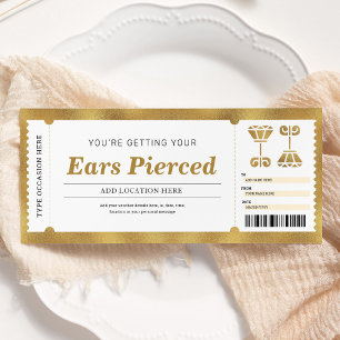 Örhåls piercing guldpresentkort voucher inbjudningar