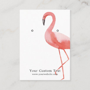 Örhänge Smycke Displaykort • Vattenfärg Flamingo Visitkort