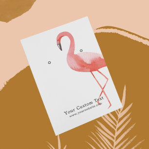 Örhänge Smycke Displaykort • Vattenfärg Flamingo Visitkort