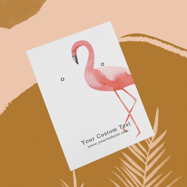 Örhänge Smycke Displaykort • Vattenfärg Flamingo Visitkort (Skapare uppladdad)