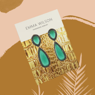 Örhängeskort • Guld läderstruktur Visitkort