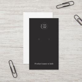 Örhängeskort | Logotyp Svart Smyckesdisplay Visitkort
