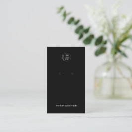 Örhängeskort | Logotyp Svart Smyckesdisplay Visitkort