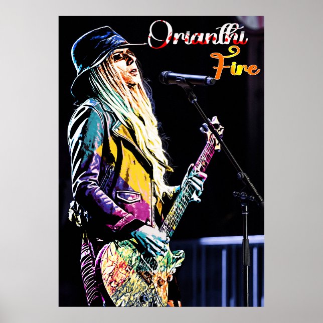 Orianthi Fire Guitar Poster (Framsidan)