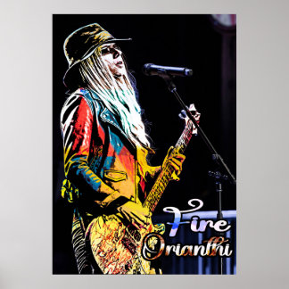 Orianthi Guitarist Porträtt Poster