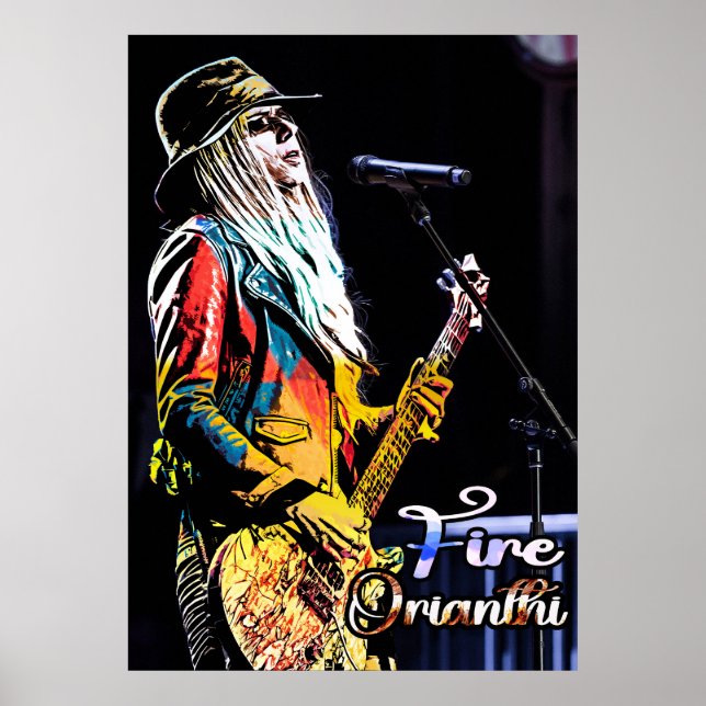 Orianthi Guitarist Porträtt Poster (Framsidan)