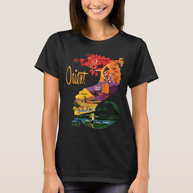 Orient Drak Mytisk Guld Resa T Shirt (Framsida)