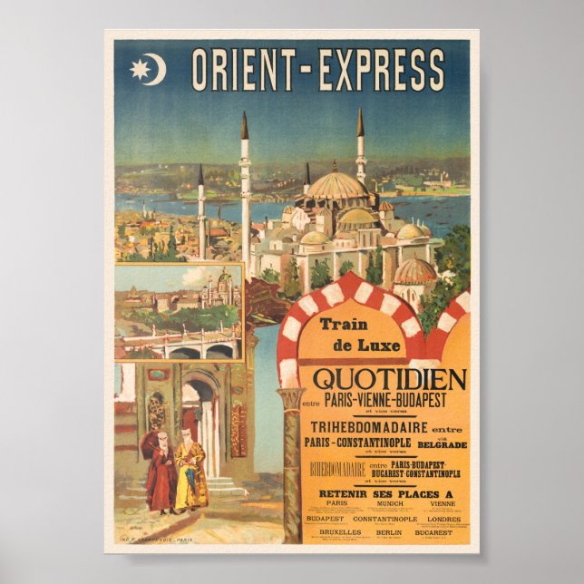 Orient Express Frankrike Vintage Affisch 1910-tale (Framsidan)