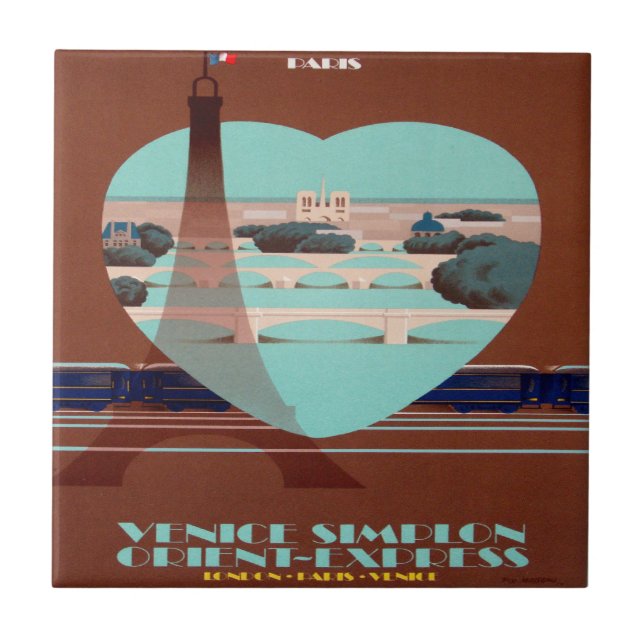 Orient Express Paris Poster Kakelplatta (Framsidan)