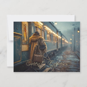 Orient Express Railroad Tåg Travel Ai Imaged Vykort