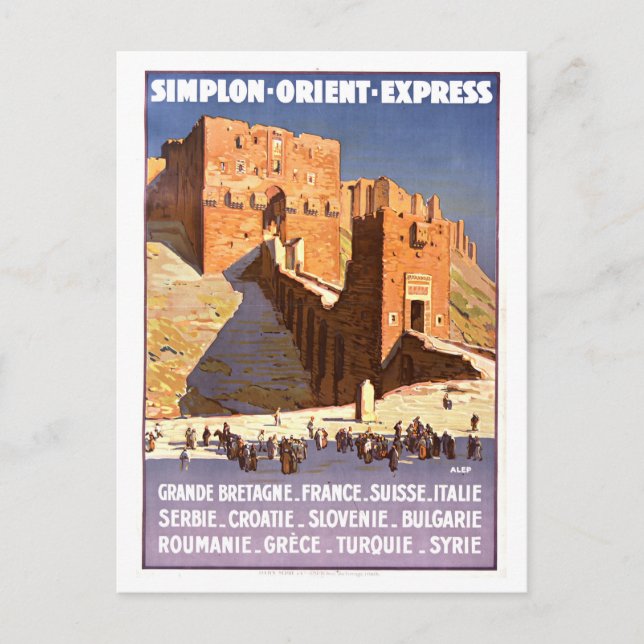 Orient Express Travel Poster Vykort (Framsida)