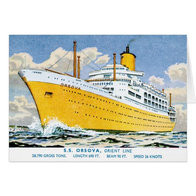 Orient Line's Orsova Hälsningskort (Framsidan Horizontal)