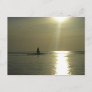 Orient Point Lighthouse Solnedgång 1 Vykort