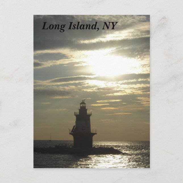 Orient Point Lighthouse Sunset 3 Vykort (Framsida)