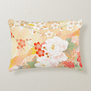 Oriental Accent Japansk Blommigt Soft Färg-1 Prydnadskudde