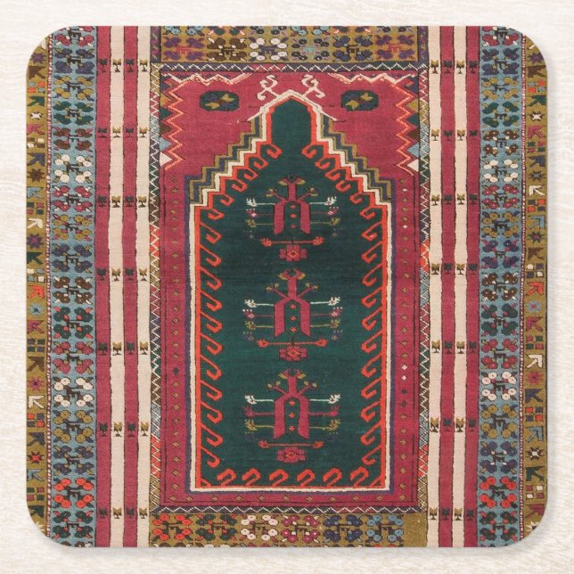 Oriental Antik Kilimmatta Underlägg Papper Kvadrat (Framsidan)