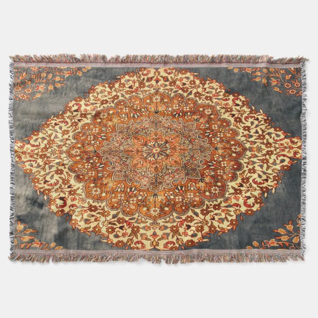 Oriental Antik Persisk Turkisk Kilim Matta Filt (Framsidan)