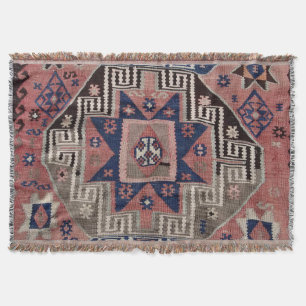 Oriental Antique Blue Kilim Matta Red Filt