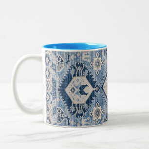Oriental Antique Blue Kilim Matta Två-Tonad Mugg