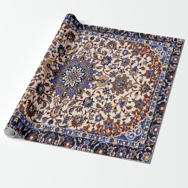 Oriental Antique Persian Blue Matta Carpet Presentpapper (Utrullad)