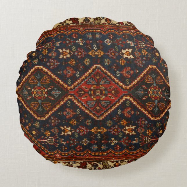 Oriental Antique Persian Turkisk Carpet Matta Rund Kudde (Framsidan)