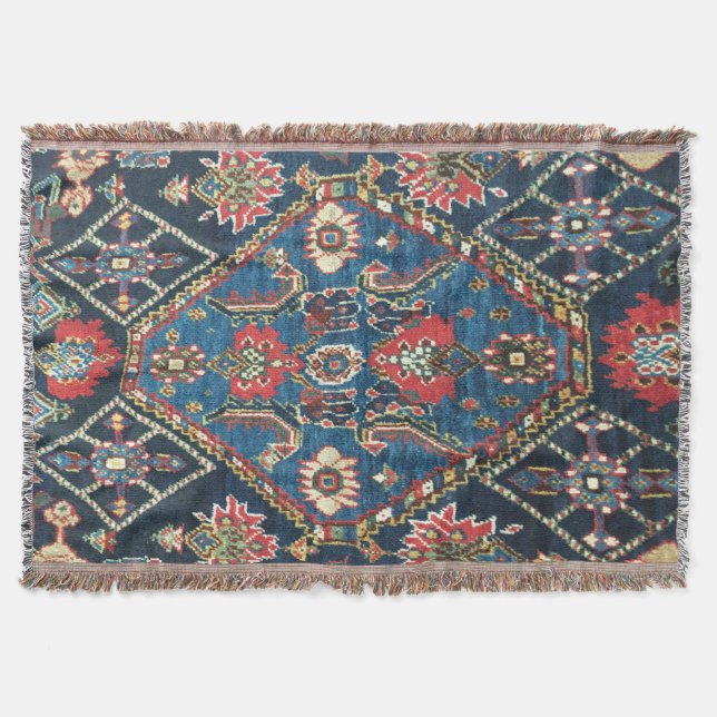 Oriental Antique Turkisk persian Blue Carpet Matta Filt (Framsidan)
