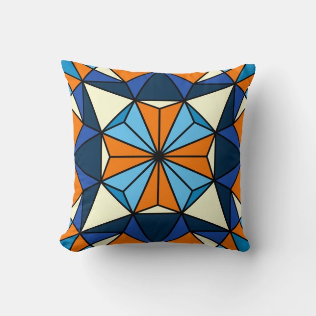 Oriental Arabiska Geometric Seamless Mönster Kudde (Framsida)