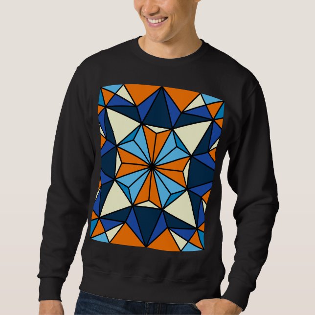 Oriental Arabiska Geometric Seamless Mönster Lång Ärmad Tröja (Framsida)