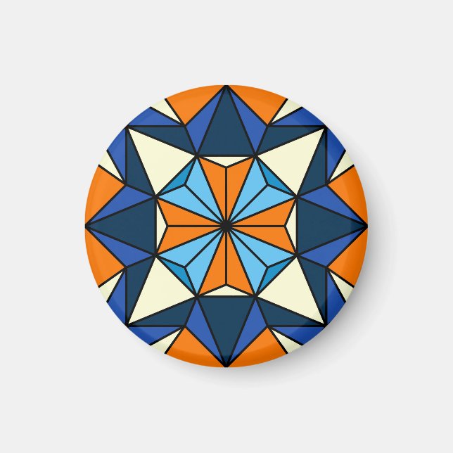 Oriental Arabiska Geometric Seamless Mönster Magnet (Framsidan)