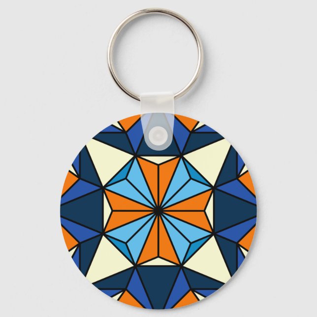 Oriental Arabiska Geometric Seamless Mönster Nyckelring (Framsida)