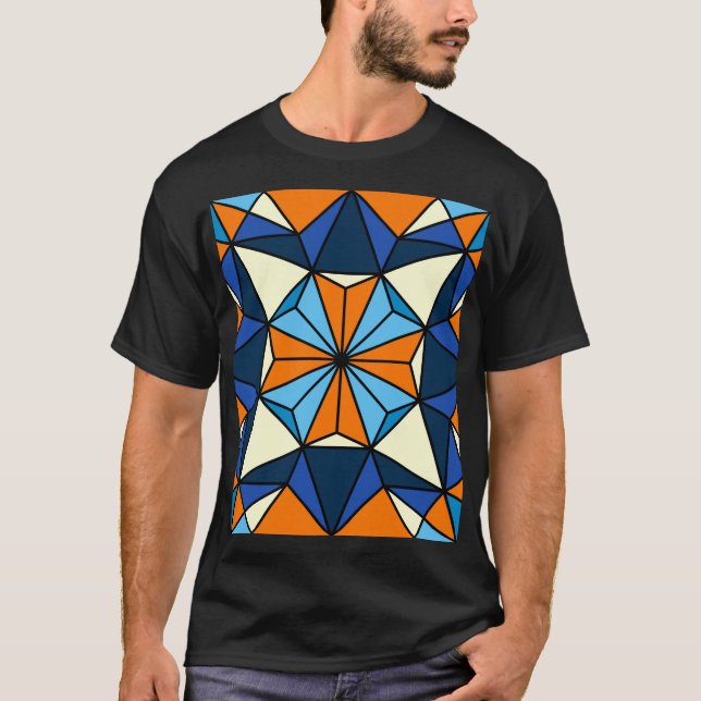 Oriental Arabiska Geometric Seamless Mönster T Shirt (Framsida)