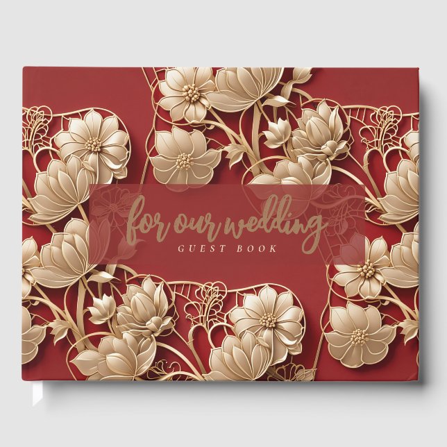 Oriental Art Deco Florals | Custom Wedding Gästböcker (Framsida)