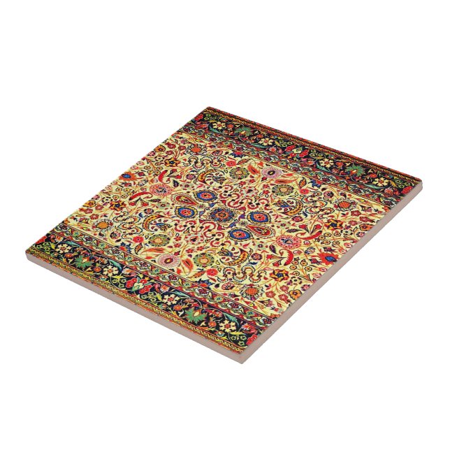 Oriental Azirbedyan Antique Kilim Matta Kakelplatta (Sidan)