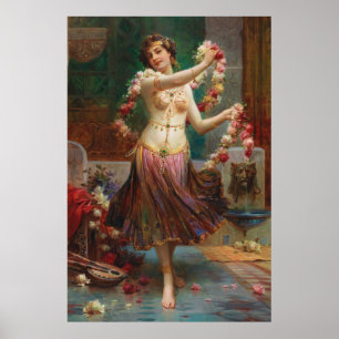 Oriental Beauty with Ro by Hans Zatzka - poster