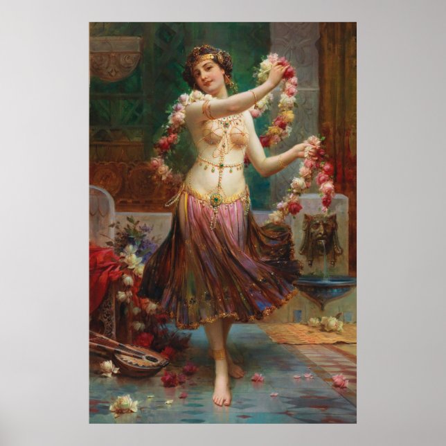 Oriental Beauty with Ro by Hans Zatzka - poster (Framsidan)