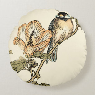 Oriental Bird Pery på Gren Rund Kudde