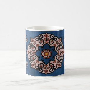 Oriental Blå Persisk Turkisk Mönster Matta Kaffemugg
