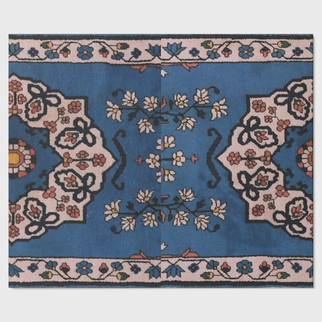 Oriental Blå Turkiskt Persiskt Mönster Presentpapper (Seam)